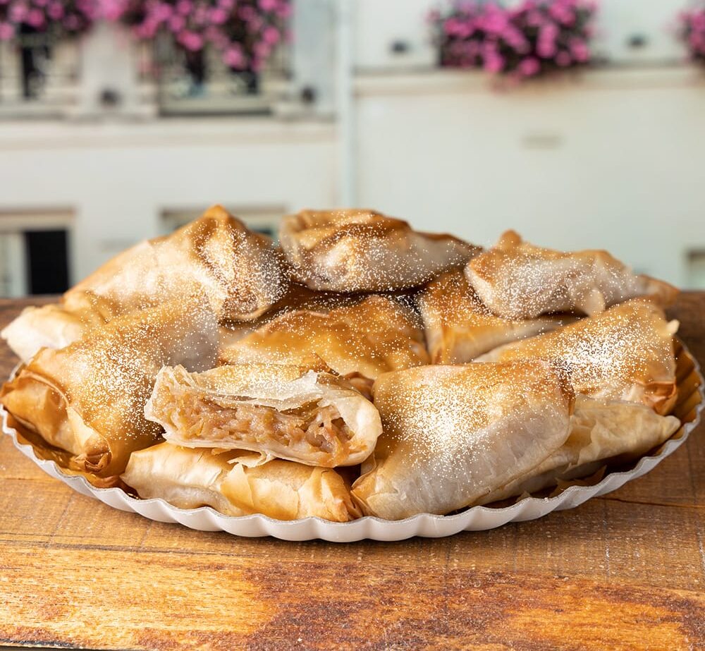 Platou trigoane cu mere